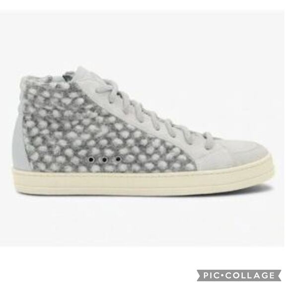 P448 Italy Suede Skate Hightop Sneakers Color Grey Size 7 EU 37 - Picture 1 of 13